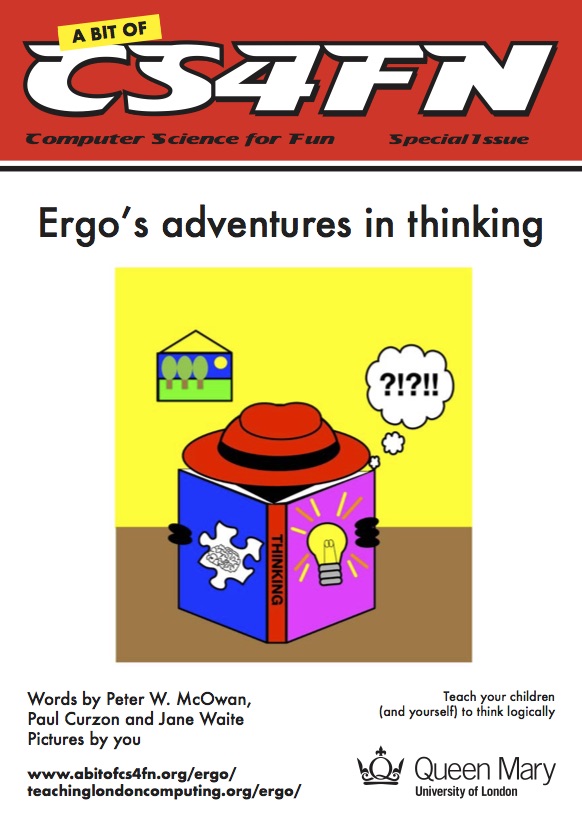 Cover of Ergo's adventures in thinking: Ergo deep in a book thinking